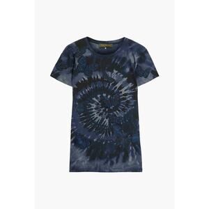 Valentino Garavani 'Appliqu�d' Blue Tie-Dyed Cotton-Jersey T-Shirt Size M